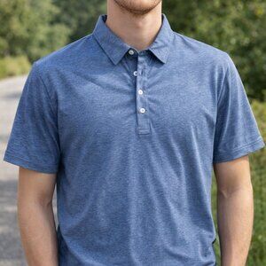 CRIQUET Polo Shirt Heather Blue Collared Shirt XXL